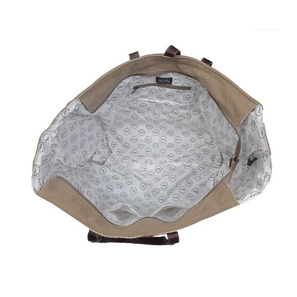 Myra Bag Handmade Wild Weekender Bag Upcycled Canvas & Cowhide Leather - Picture 6 of 7